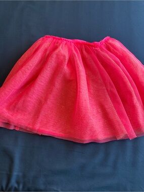 Cat & Jack Bright Hot Pink Tulle Skater Skirt with Sparkle